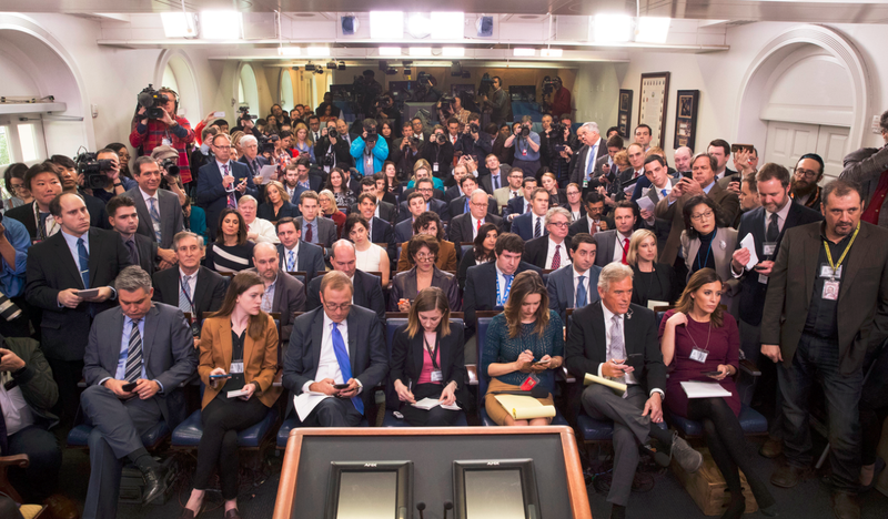 The White House briefing room Feb. 7, 2017 (Doug Mills/New York Times)